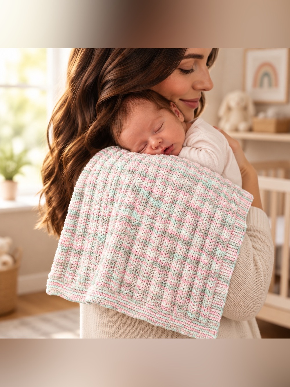 Handmade Soft Knit Baby Burp Blanket